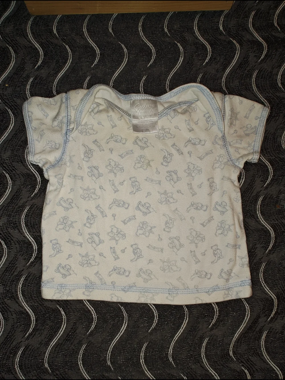 Carter's Light Blue & White Short-Sleeve Printed Baby Tee